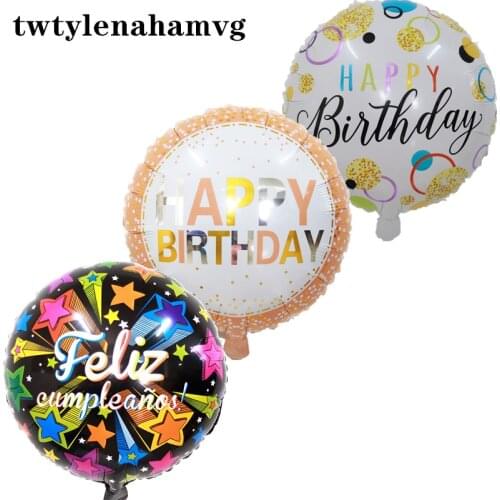 New 18 inch happy birthday new year party theme aluminum foil decoration round balloon christmas wedding easter children gift
