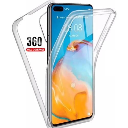 P40 Lite 5G Case For Huawei P40 Lite E 360 Clear Double Cases For Huawei P40 Pro TPU + Back PC Shockproof Silicone Full Cover