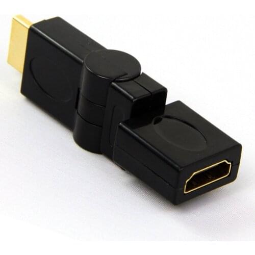 360 Degree Swivel Rotating HDMI Male To Female Adapter Angle 90 180 Degree Convertor Supports 720i 720p 1080i for TV 300pcs/lot