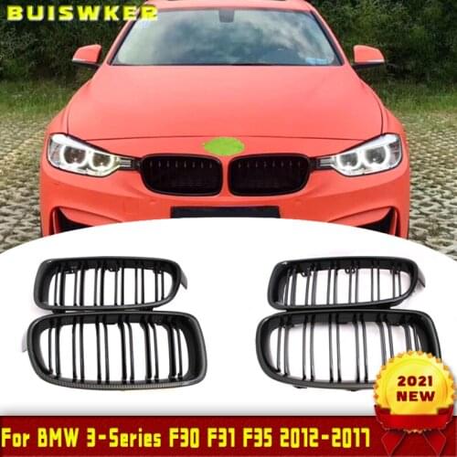 1Pair Gloss Black Front Grille/Grilles Kidney For BMW 3-Series F30 F31 F35 2012-2017 Car Styling