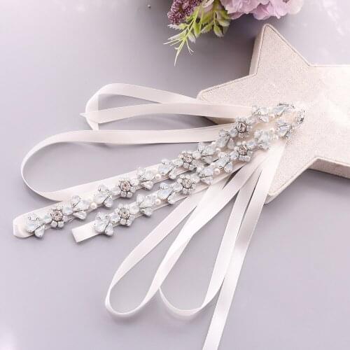 S455 Rhinestone Bride Dress Accessories Wedding Belts Woman Party Prom Dresses Accessories Retro Sash Bridesmaid Decoration