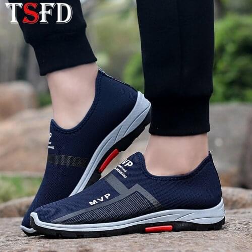 Slip-on Sport Shoe Man Mesh Sneakers Comfort Mens Running Shoes Plus Size Mens Shoes Sports Shoes Black Loafers Summer Shoe V25