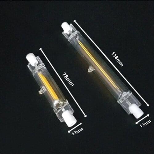 R7S COB LED Lamp Bulb Glass Tube for Replace Halogen Light Spot Light 78mm 118mm 220V 230V 7W 10W 15W Energy Saving No Flicker
