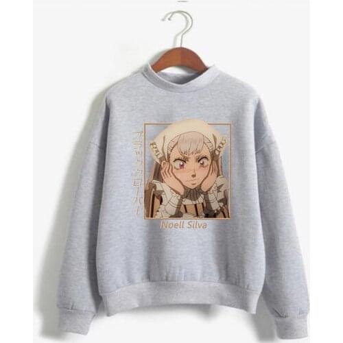Black Cover Crewneck Hoodies Cosplay Noell Silva Japanese Anime Print Loose Oversized Streetwear Unisex Sweater Casual 2021 Top