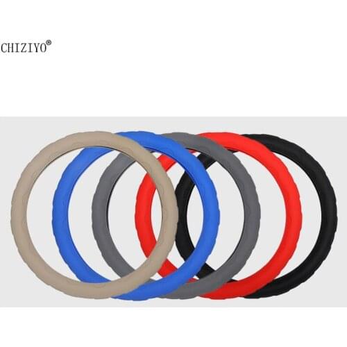 Car Styling 38-46CM Universal Car Silicone Steering Wheel Cover Spiral Pattern Texture Soft Anti-slip Car Truck Accessories