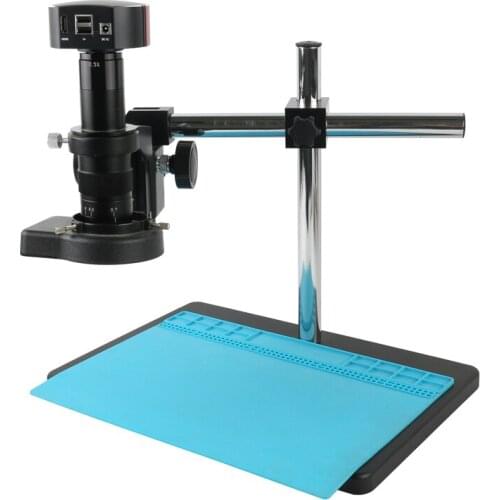 USB 3.0 16MP Industrial Lab PCB Soldering USB Video Microscope Camera + 180x 300x C Mount Lens + 144 LED Ring Light