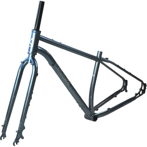 27.5 29 Inch X Cross Bikepacking Travel Touring Cruising Road Bicycle Frame CrMo 4130 Steel Mountain Bike Frameset Wide Tire