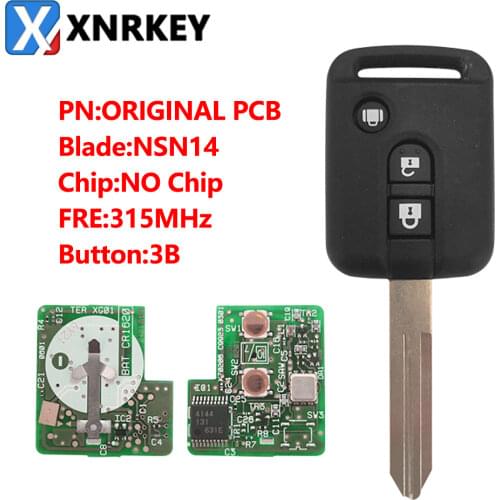 1pcs)replacement 3 button Remote key 315Mhz no chip for Nissan Micra Navara Almera Qashqai Patrol X-trail