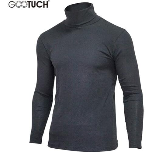 Plus Size Long Johns Tops Cotton Thermal Underwear High Collar Mens Turtleneck Long Sleeves Men High Elastic T Shirts 2533
