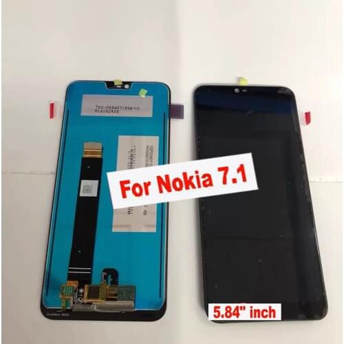 LTPro Original Best Working 5.84" For Nokia 7.1 LCD Display Touch Screen Digitizer Assembly Sensor Glass Panel Phone Parts Black