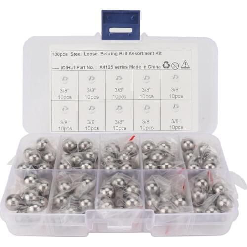 100pcs Precision Steel Bearing Balls 5/16 Inch G25 With Clear Plastic Box Bicycles Motorcycles Yachts Repair Car Accessories