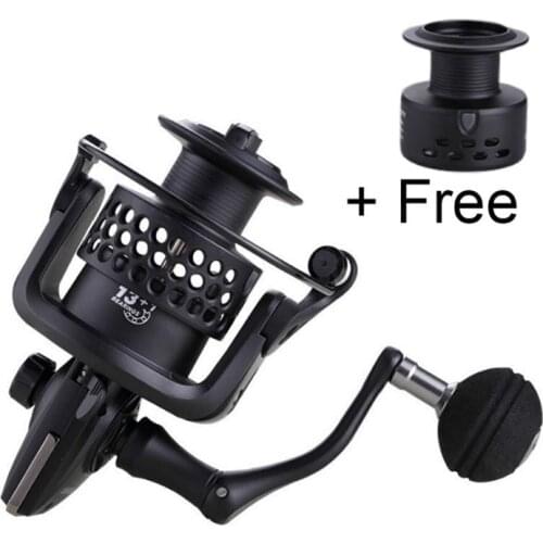 14BB Metal Spinning Fishing Reel CNC Handle Bait Lure Fishing Reels Carp Trout Saltwater Freshwater Tackle Wheels+Spare Spool