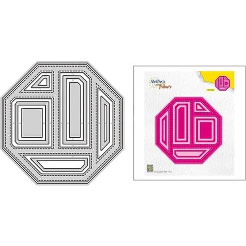 2021 New Stitched Octagon Geometry Metal Cutting Dies for DIY Scrapbooking Decor and Card Making Paper Craft Embossing No Stamps