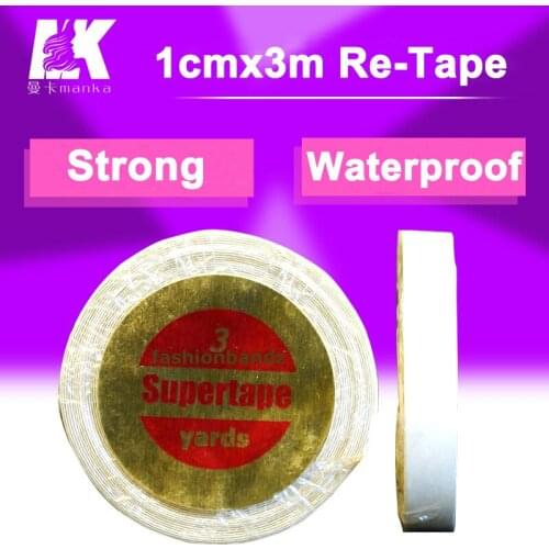 3rolls/lot White Color 1cm X 3m Hair Extension Adhesive Tape For Tape Hair, Toupees, Wigs/double Sided Tape