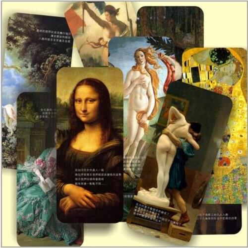 5 Pcs/Set World Famous Painting Retro Cardboard Bookmark Mona Lisa Book Holder Gift Stationery