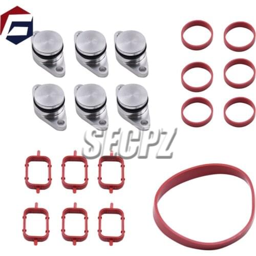 6PCS 22mm 33mm Swirl Flap Blanking Plates Seal Intake Manifold Gasket REPAIR DELETE KIT for BMW E39 E60 320d 330d 520d 525d 530d
