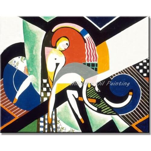 Hand Painted Abstract Modern Cartoon Characters Oil Painting On Canvas Wall Art Picture For Living Room Bed Room Home Decoration