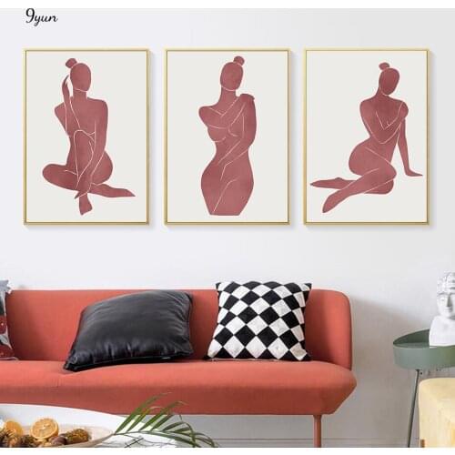 Abstract Modern Feminine Concept Poster Simple Line Wall Art Print Canvas Painting Trendy Interior Living Room Decoration