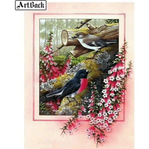 New Full square drill diamond painting bird flower icon diy diamond embroidery 3d mosaic cross stitch sewing artwork