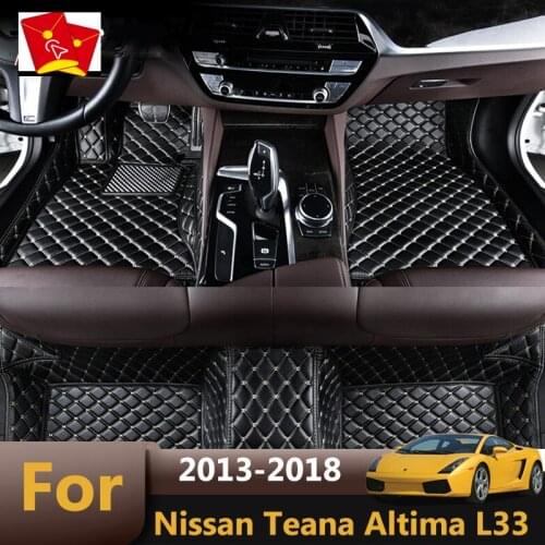 Car Floor Mats For Nissan Teana Altima L33 2018 2017 2016 2015 2014 2013 Custom Leather Carpets Foot Pads Car Styling waterproof