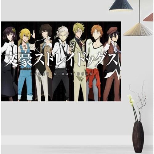 Bungou Stray Dogs Posters On The Wall Modern Anime/Movie/Abstract Rectangle Poster Canvas Fabric Cloth Wall Art Unframed 0224