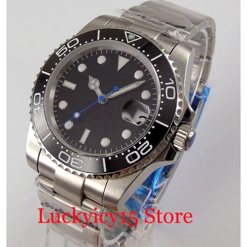 New Arrival Automatic Men Watch SUB 24 Jewels NH35 Movement Blue Second Hand Sterile Dial Oyster Strap