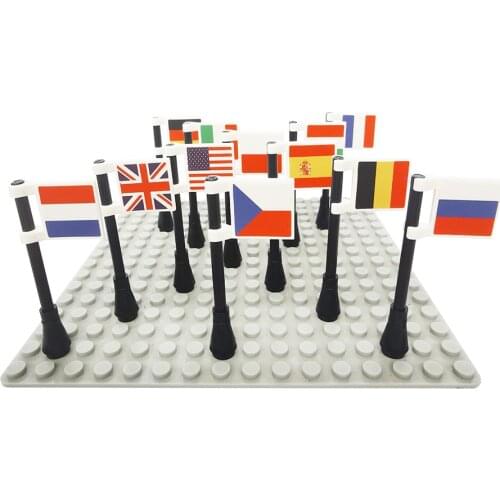 Brick Parts 2335 National Flag for Military Figure Land Force Square Flags Accessory Bricklink Building Block Particles Brickset