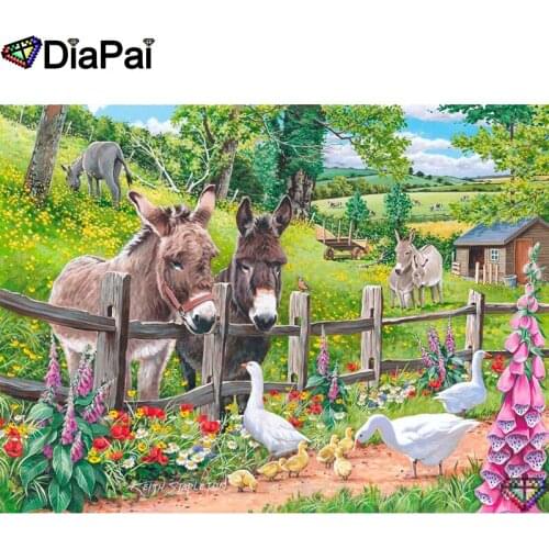 DIAPAI 5D DIY Diamond Painting 100% Full Square/Round Drill "Donkey flower" Diamond Embroidery Cross Stitch 3D Decor A23198