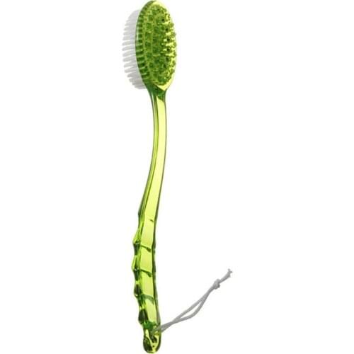 Long Handled Body Bath Shower Back Brush Scrubber Massager Disability Helper Green