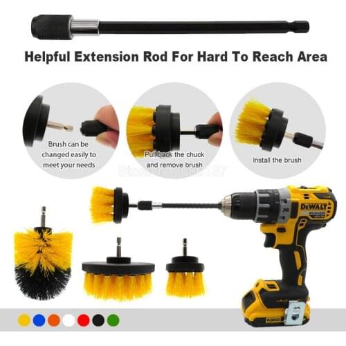 1 Set Electric Scrubber Brush Set For Shower Bathroom Car Leather Plastic Wooden Furniture Cleaning Round Carpet Glass