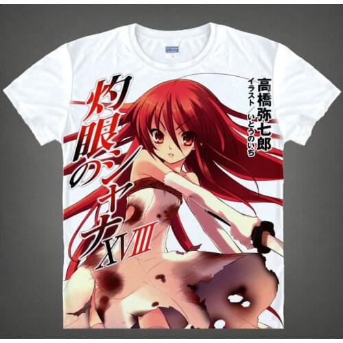 Burning-Eyed Shana T-Shirt Shana Shirt fashionable t shirts Anime Cosplay kawaii t-shirt t-shirts lolita anime cosplay t-shirt a