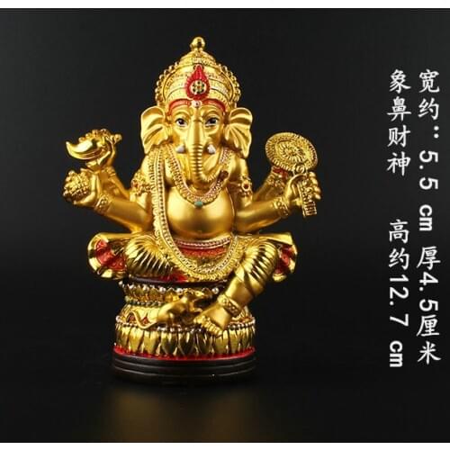 # Greco-Buddhist HOME OFFICE Talisman House Protection # India, Thailand Gilding Ganesha Buddha statue 13 CM tall