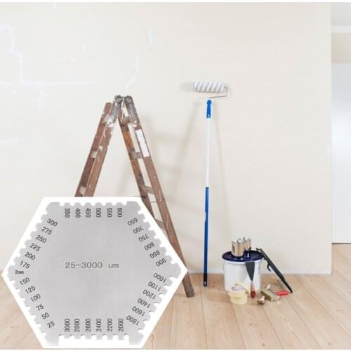Stainless Steel Hexagonal Wet Film Comb Paint Wet Film Thickness Gauge Comb Regulation Wet Film Card 25-3000um
