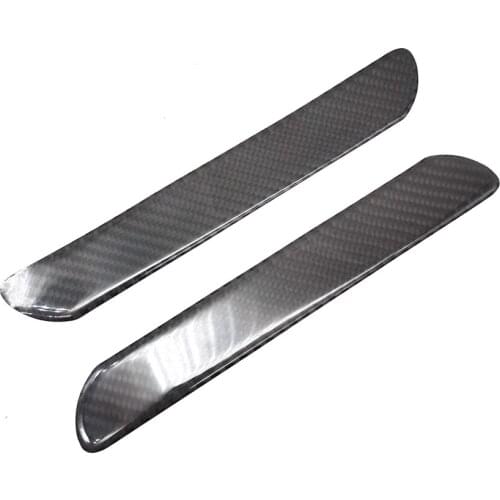 2Pcs Real Carbon Fiber Car Scuff Plate Rear Door Sill Cover Panel Step Protector