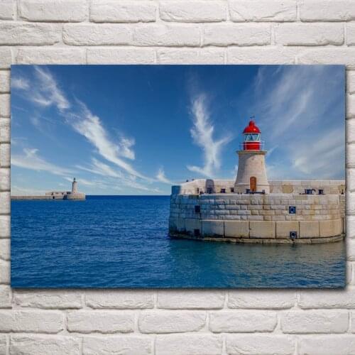 St elmo lighthouse mediterranean sea valletta malta scenic posters on the wall picture home living room decoration bedroom KN388