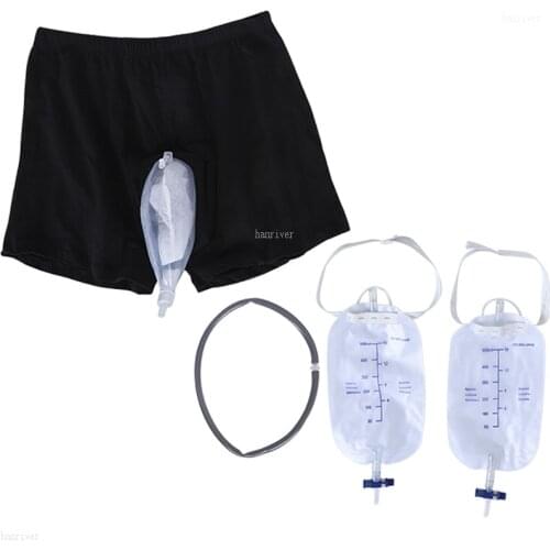 Reusable Male Urinal Bag Silicone Urine Funnel Pee Holder Collector with Catheter