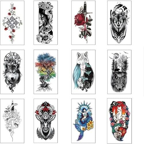 2021 New 3D Waterproof Tattoos Stickers Fake Tattoo Paste Leg Arm Body Arts Flower Sticker For Women Men Body Decoration