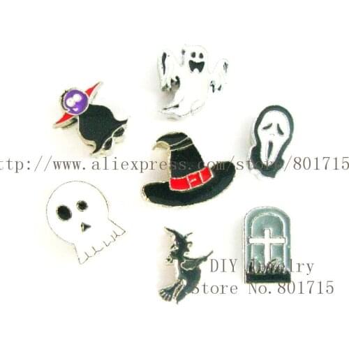 New Arrival Halloween series 8mm Slide Charms 100pcs DIY charms Internal Dia. 8mm fit 8mm band SL445
