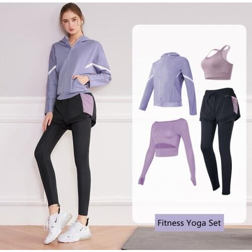 New Running Sports Suits Women Yoga Set Gym Clothing Workout Outfit Quick Dry Fitness Training Jogging Sportswear 2/3/4pcs/set