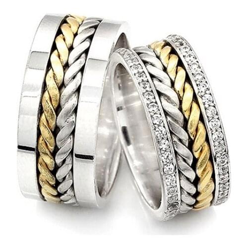 Couple Wedding Ring Sterling Silver 925 Woman And Man Luxury Jewelry Bands Engagement Anniversary Anatolian Civilization Models