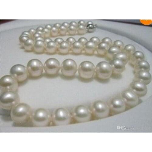 AAA 9-10MM SOUTH SEA WHITE PEARL NECKLACE 18">>> free shipping