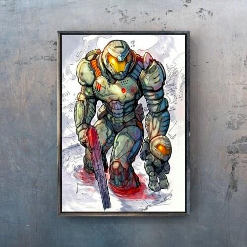 DOOM FPS Video Game Poster PC,PS4,Exclusive Role-playing Game Canvas Custom Poster Alternative Artwork Minimalism Gift