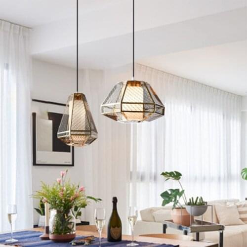 Nordic Restaurant Chandelier Post-modern Creative Personality Coffee Shop Bar Bar Stainless Steel Mesh Decorative Chandelier
