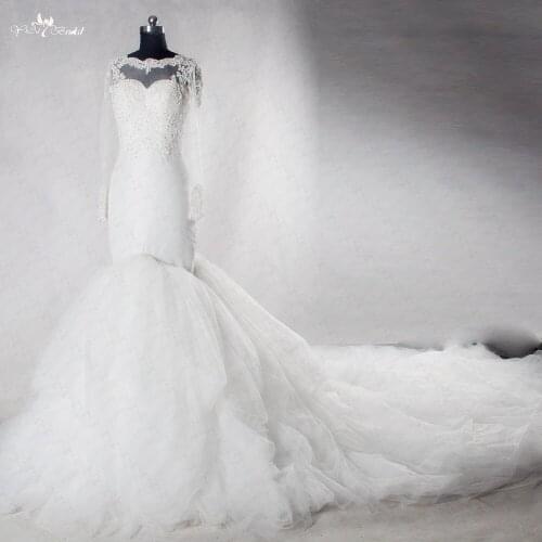 RSW998 Long Sleeve Robes De Mariees Tulle Et Dentelle Mermaid Wedding Dresses Dress Cloud