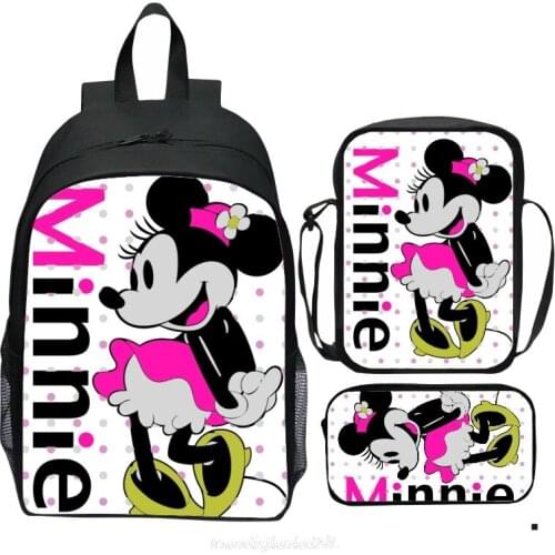 Disney Mickey Mouse Minnie Cartoon pattern schoolbag 1-6 grade primary school childrens cartoon reflective lightening Backpack