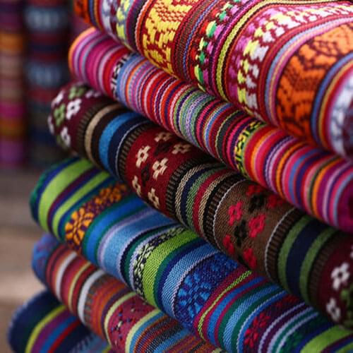 DIY ethnic bag curtain cotton linen fabrics sofa cover fabric textile for patchwork sofas materials cloth fabric tissu