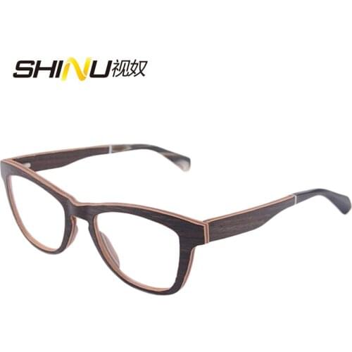 Vintage eyeglasses frame Reading Glasses black walnut glasses frame myopia Women expensive male Brand Name Fashion woman F2