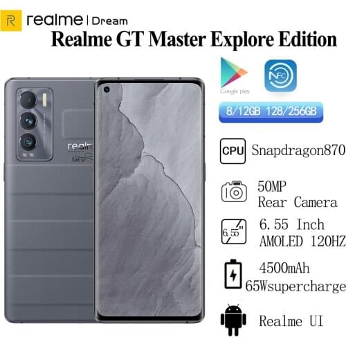 Realme GT Master Explore Edition 5G Mobile Phone Snapdragon 870 50MP IMX766 NOMO CAM 6.55" FHD+ AMOLED 120Hz 65W Charger NFC O