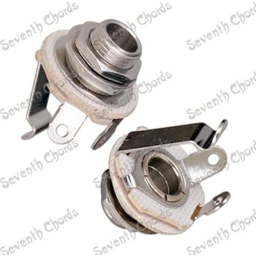 10 Pcs 1/4" Mono Input Jack Plug Socket For Guitar Bass Guitar Pickup output jack 6.35 Double Nut Guitar jack