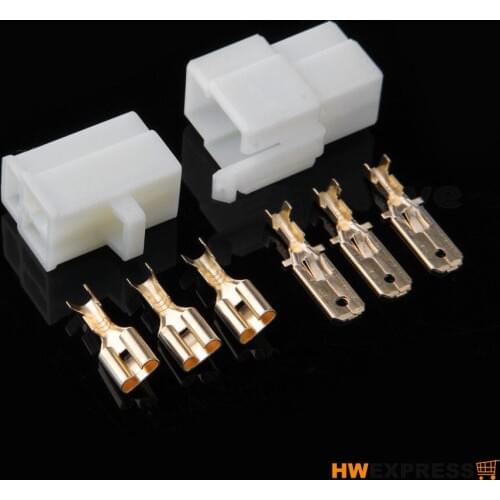 10 PCS Hot Kit Motorcycle Car ATV Scooter Boat Male/Female 3 Way Connector 6.3mm Terminal